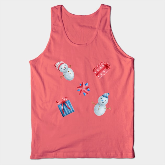 Snowman and the Presents Tank Top by C3llsD